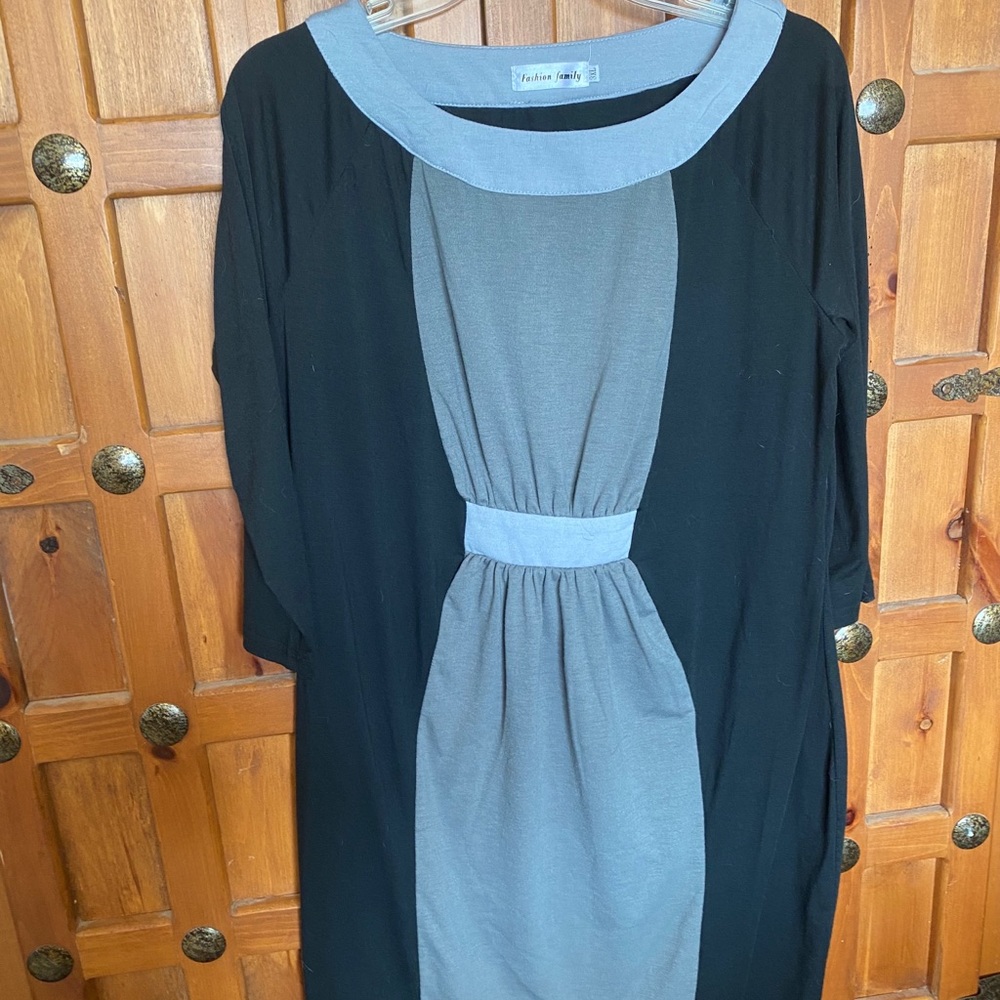 Gray and Black Dress